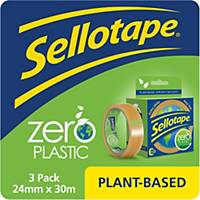 Sellotape Zero Plastic 24mmx30m - Pack of 3