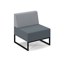 Nera Modular Single Bench with Black Frame in Grey - Delivery Only - Excludes NI