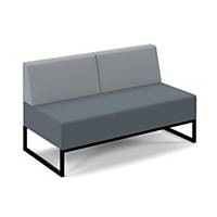 Nera Modular Double Bench  Double Back Black Frame in Grey  D&Itall  Excl NI