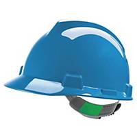 MSA V-Gard Safety Helmet Push-Key PVC Blue