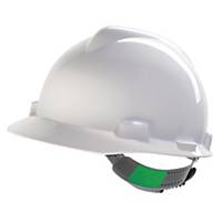 MSA V-Gard Safety Helmet Push-Key PVC White
