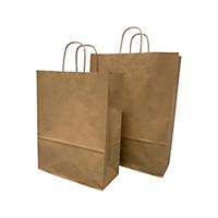 Recycled Brown Kraft Twisrt Handle Bags 32X41+12CM Box 150