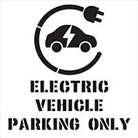 EV Parking Only With Symbol Floor Graphic Stencil, 1000x1000mm