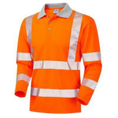 Leo Barricane En Iso 20471 Class 3 Coolviz Plus Sleeved Polo Shirt Orange Medium