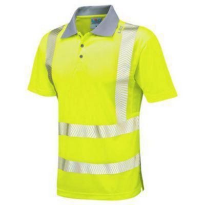 Leo Woolacombe Iso 20471 Class 2 Coolviz Plus Polo Shirt Yellow Medium