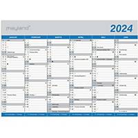 Kalender Mayland 0580 00, 2024, 2 x 6 måneder, A5, blå