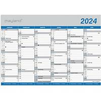 Kalender Mayland 0590 00, 2024, 2 x 6 måneder, A4, blå