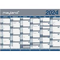 Vægkalender Mayland 0641 00, 2023, 2 x 6 måneder, 100 x 70 cm, blå