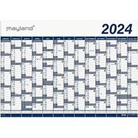 Vægkalender Mayland 0651 00, år 2024, 1 x 13 mdr, 100 x 70 cm, PP