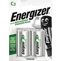Batteri Energizer® Accu Recharge Power Plus, genopladelig, C, pakke a 2 stk.