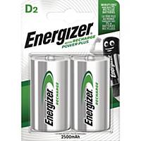 Batteri Energizer® Accu Recharge Power Plus, genopladeligt, D, pakke a 2 stk.