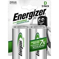 Energizer Recharge Power Plus Rechargeable D Batteries - 2 Pack