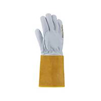 Ardon® 4TIG Welding Gloves, Size 9, White/Yellow, 12 Pairs
