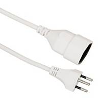 Mains extension cable 3-pole, 3m, white