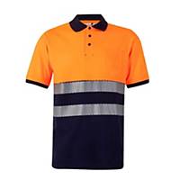 Polo Velilla manga corta alta visibilidad 305523 naranja/azul S