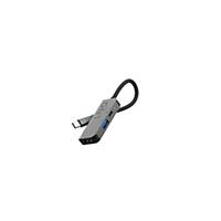 Adaptador LINQ com entrada USB-C - HDMI e USB-A - alumínio cinzento
