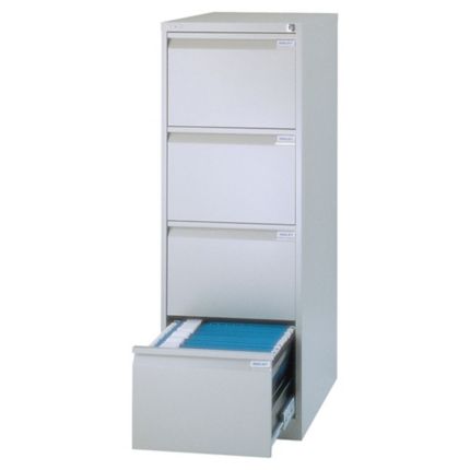 Bisley 4 Drawer Metal Filing Cabinet 1321 X 470 X 622mm Grey