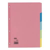Elba A4 Coloured Card Dividers with Reinforced Spine - 5 Part