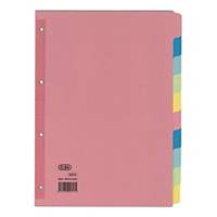Elba A4 Coloured Card Dividers with Reinforced Spine - 10 Part