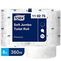 Tork T1 White 2 Ply Soft Jumbo Toilet Roll 380M - Pack of 6