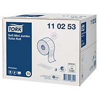 Papier toaletowy TORK Premium Mini Jumbo 110253, dwuwarstwowy, 12 rolek