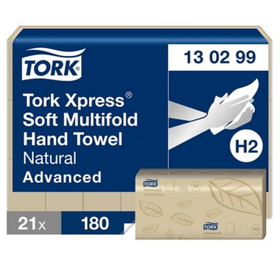 Tork Xpress® Soft Multifold Paper Hand Towels Natural H2, 130299, Pack of 3780