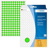 HERMA 2218 顏色標籤圓形 8毫米 螢光綠色 每盒4224個標籤