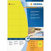 Herma 4406 coloured labels 70x37mm yellow - box of 2400