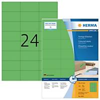 Herma 4409 coloured labels 70x37mm green - box of 2400