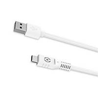 Cable USB-A a USB-C para carga y sincronización Celly - 1 metro - blanco