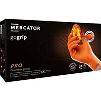 Mercator® gogrip orange Disposable Nitrile Gloves M, 50 Pieces