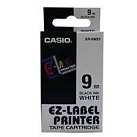 Casio XR-9WE1 Labelling Tape 9mm X 8m Black/ White