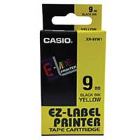 Casio XR-9YW1 Labelling Tape 9mm X 8m Black/Yellow