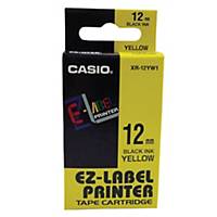 Casio XR-12YW1 Labelling Tape 12mm X 8m Black/Yellow