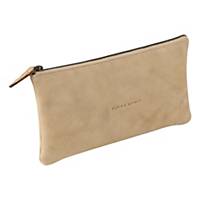 Trousse Clairefontaine Flying Spirit, 22x11cm, cuir, beige