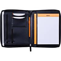 Conference portfolio Rhodia, 19,5x25,5cm, with zipper, synthetic leather, black