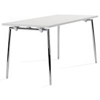FOLDING TABLE. 140X70. WHITE/CHROME