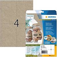 Silphie paper labels A4, 105 x 148, natural brown, 20 sheets