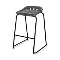 Pepperpot stool 525mm seat height charcoal shell black frame