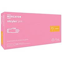 Mercator® nitrylex® pink Disposable Nitrile Gloves XS, 100 Pieces