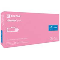 Mercator® nitrylex® pink Disposable Nitrile Gloves M, 100 Pieces