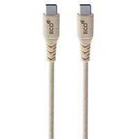USB-kabel Cellularline Become Eco, USB-C til USB-C, 1,2 m, beige