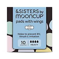 &SISTERS by Mooncup Heavy Pads, Zero Plastic  -10 Pack