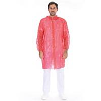 Visitor gowns Hygonorm Light, buttons, 30g/m2, red, 3XL | PP, PKG of 100 pcs