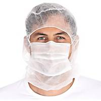 Astro caps Eco with 2-ply face mask Hygobase, white | PP|in bag, PKG of 1000 pcs