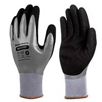 Benchmark BMG201 Grey/Black Nitrile Gloves - Large, Box of 10 Pairs