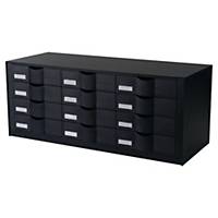 Paperflow drawer box 9H444L1.01, 12 drawers, black