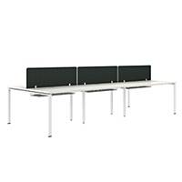 MALL 6 Person Double Bench -White