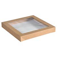 Biopak Lid For Cardboard Box Glance Small, Transparent, Pack Of 100 Pcs