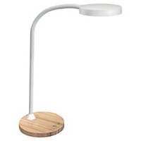 Lampa LED CEP Flex, biało-drewniana